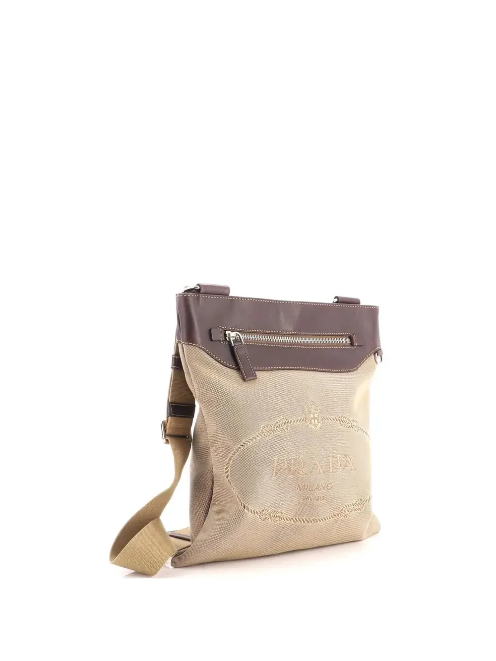 Prada Logo Messenger Bag Canvas With #340628P61B